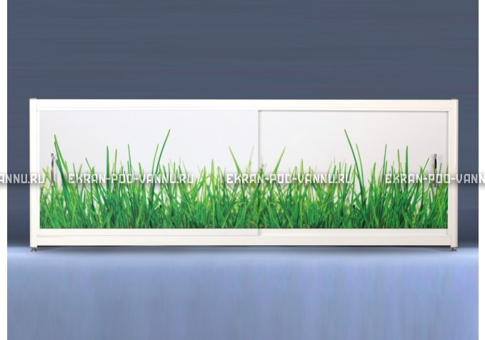 Экран на роликах EUROPLEX Трава – купить по цене 12400 руб. в интернет-магазине в городе Рязань картинка 1