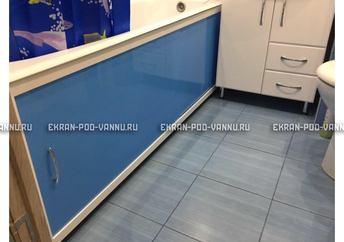 Раздвижной экран EUROPLEX Комфорт голубой – купить по цене 6750 руб. в интернет-магазине в городе Рязань картинка 1
