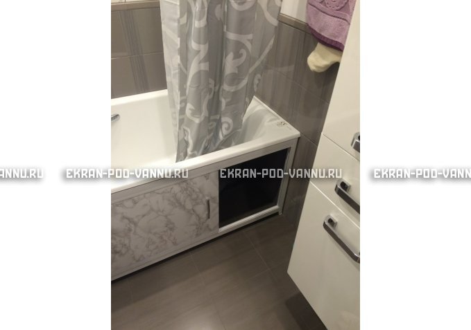 Раздвижной экран EUROPLEX Комфорт серый мрамор – купить по цене 6250 руб. в интернет-магазине в городе Рязань картинка 4