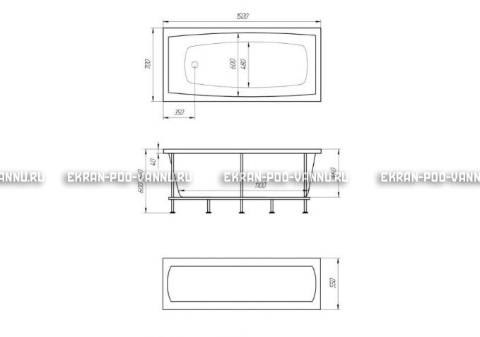 Акриловая ванна 1MarKa Melora 150x70 – купить по цене 12300 руб. в интернет-магазине в городе Рязань картинка 4