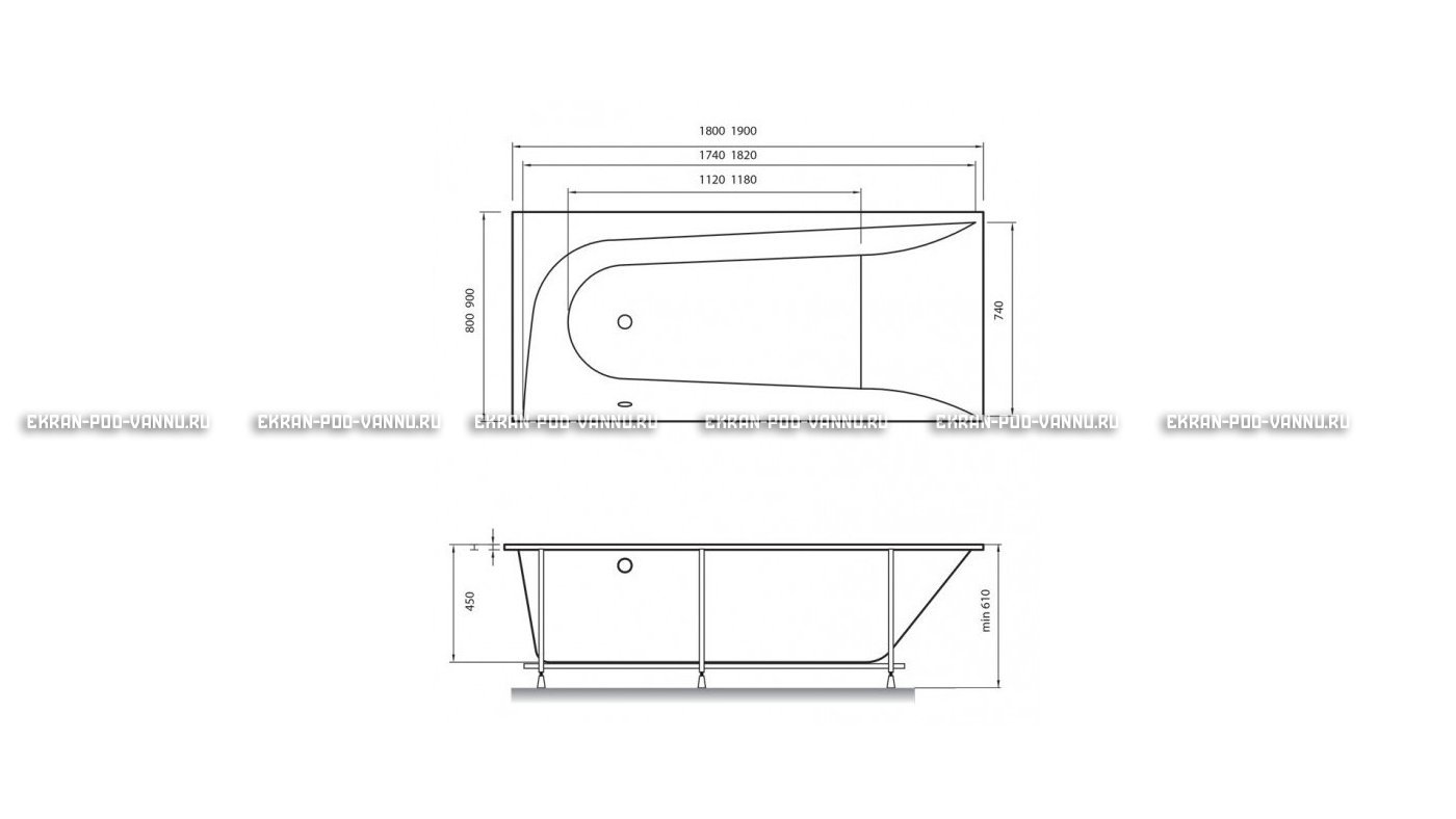 Акриловая ванна Vayer Boomerang 180x80 – купить по цене 43210 руб. в интернет-магазине в городе Рязань картинка 15