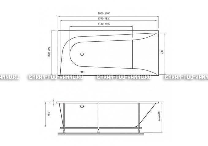 Акриловая ванна Vayer Boomerang 180x80 – купить по цене 43210 руб. в интернет-магазине в городе Рязань картинка 4